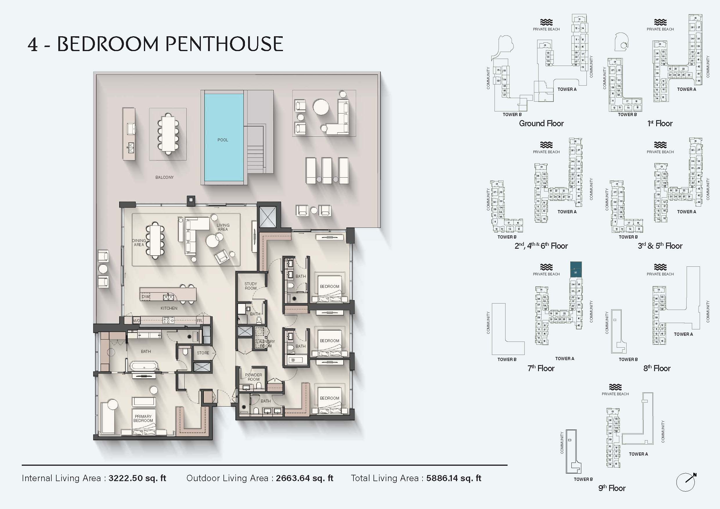 4 Bedroom penthouse